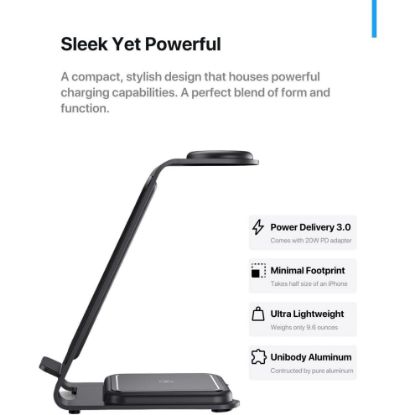 Wireless Charger 3 in 1 - Magnetic Foldable Charger Stand Wireless Charging Pad Fast Charging Station for iPhone 14/13/12/Pro/Max, Charging Dock for Apple Watch Series, AirPods 3/2/Pro