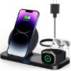 3 in 1 Wireless Charging Station for Apple Devices - Mag-Safe Charger Stand Fast Charging - Wireless Charger for iPhone 14 13 12 11 PRO MAX/X/8 - Apple Watch and AirPods with 30W QC3.0 Adapter